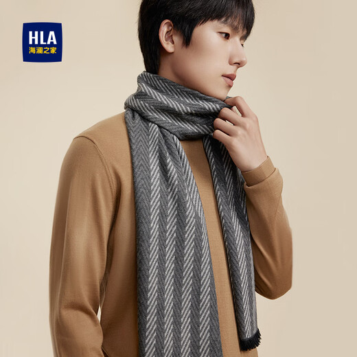 Heilan House Scarf Men's Winter Warm Scarf Birthday Gift for Dad Valentine's Day Gift for Boyfriend Gift Box Gray-Exquisite Gift Box