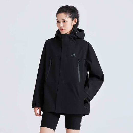 Tuoluzer Outdoor-Sport dreidichte Windbreaker-Jacke für Männer und Frauen im Herbst und Winter loser Windfehler wasserdichte Bergsteigeranzug Wanderung Wasserdichte Jacke apricosenfarbe s