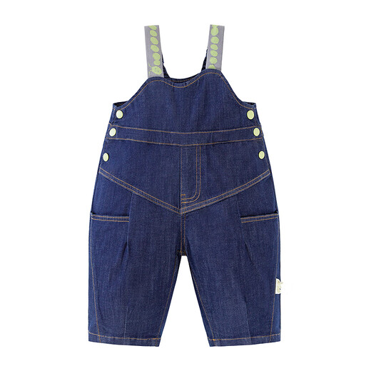 Mini Balabala boys and girls pants autumn new baby overalls cute and cute baby jeans denim dark blue 88301 100