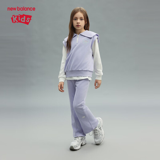 
NEW BALANCE nb children's clothing girls 25 years of spring and autumn new T-shirt vest pants set ND2PF14122 light purple 130