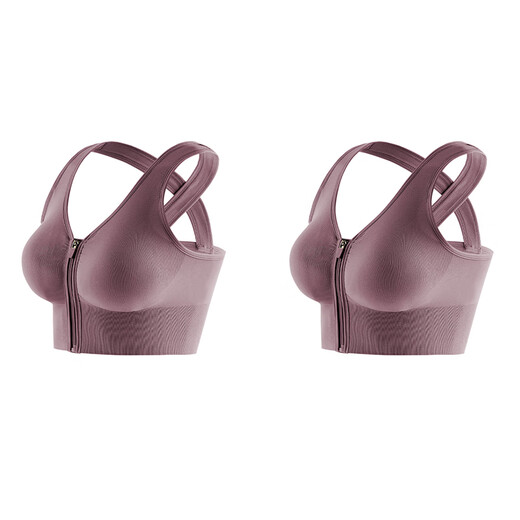 Modal Reißverschluss Sportunterwäsche Frauen schocksicher großer Schönheit Rücken Anti-Sagen-Laufweste Fitness Hochfest Yoga Bra 288# [lila + lila] 2-teils xl [136-155jin [Jin gleich 0,5 kg]]]