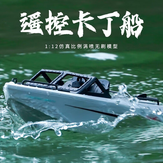 Fernbedienungsboot Hochgeschwindigkeit Turbojet bürstenlosen Kartboot kann in das Wasser Electric Boy Ship Model Kinderspielzeuggeschenk Xinshuo TX693 Kartboot-weiße offizielle offizielle Standard-Single Electric Version