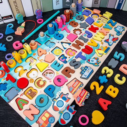 
Yusenyi children's digital building block assembly toys baby 1-2 weeks old 3 years old 5 men and women use brains and early education intelligence puzzles Six-in-one logarithmic version + storage bag