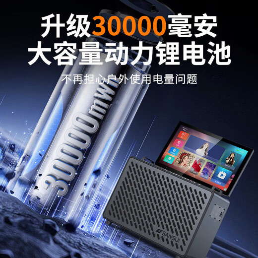 SANSUI山水2025新款C10功放音响一体机家庭ktv音箱套装户外音响k歌专用卡拉OK大功率广场舞音响带显示屏 山水C10旗舰版/配移动电源