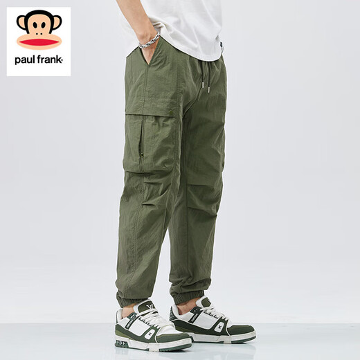 Big Mouth Monkey (paul frank) pantalones deportivos casuales para hombres primavera y verano monos de legging sueltos de moda pantalones harén de nueve puntos de marca de moda versátiles para hombres 21029H Moni verde oficial auténtico 2XL recomendado 155-175 Jin Jin equivale a 0,5 kg