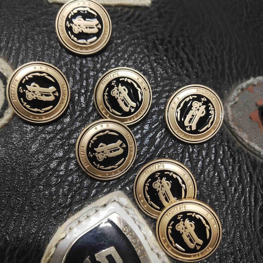 Special-shaped pattern trendy British denim buckle badge button cufflinks skirt trouser buttons jacket top metal buttons sand gold black 20mm 5 pcs