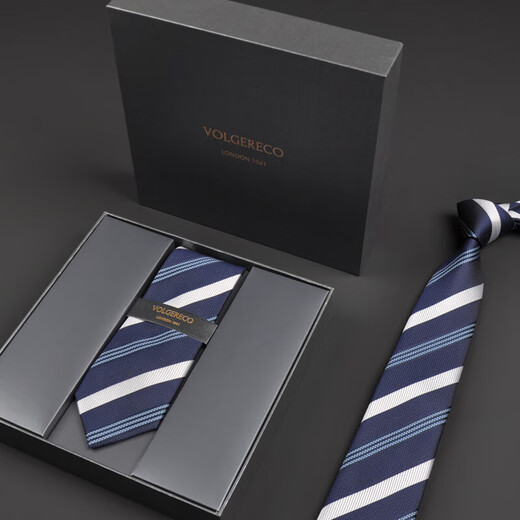 Volgereco Groom Tie Men Moda de negocios Forma Formal Tada Men Tada Caja de regalo de boda a rayas sin nudos sin nudos VG19 [Estilo de mano]