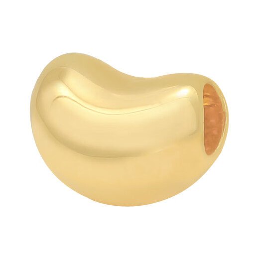 DYN Acacia 18K gold plain gold red bean ins pea pendant sweet cool casual versatile loose bead necklace light gold customized (1 piece) about 0.12g