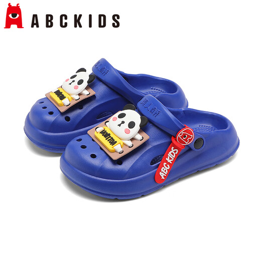 ABC Kinder Kinderlochschuhe mittelgroße Kinderjungen Sommersandalen für Mädchen weicher Einzel vielseitiger Strandschuhe 8612 Royal Blue 34-35