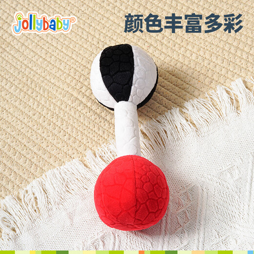Jollybaby Baby Vision Tracking Baby Handgreifball taktile Wahrnehmung Rasselball Spielzeug – Trainingshanteln – Schwarz und Weiß Rot