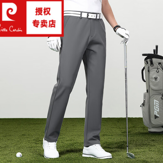 Pierre Cardin Spring y Autumn High Elastic Casual Pants Men sueltos Stretch Stretch Men pantalones de negocios Sports Golf 1517h Gray 33