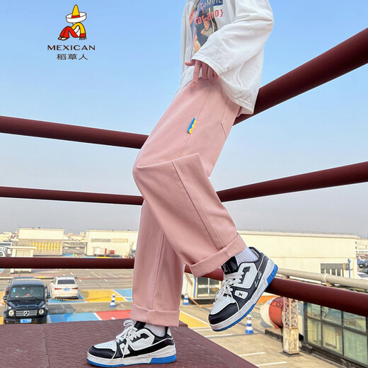 Scarecrow Casual Hosen Herren Frühling und Sommer Vielseitige trendige mehrfarbige Nische losen jungen Studenten Trendy Brand Wide-Big Casual Hosen Khaki 9855 L