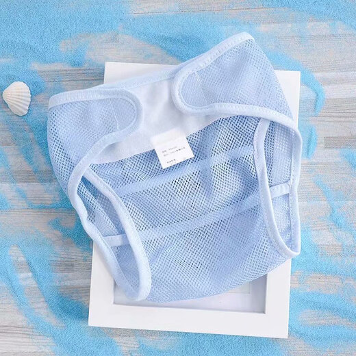 Clcey Windel Pocket Neugeborene Baby Mesh Pockethose fester Gurt Urin Waschbares Baumwollwindel Artefakt atmungsaktivem Ring Meson Sommer 3 Packblau Mesh S (5-11Jin [Jin gleich 0,5 kg]))