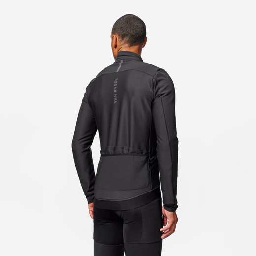 Decathlon mountain road bicycle cycling suit men and women winter weatherproof jacket cycling windbreaker black-men's style L