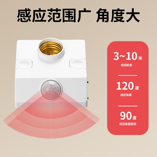 International Electrician E27 infrared human body sensor lamp holder for corridors and stairs household screw surface mounted 220 with sensor lamp head switch E27 human body sensor lamp holder