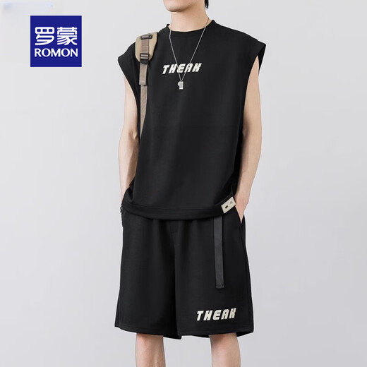 Suit décontracté Romon Mesh à séchage rapide à séchage rapide Summer à la mode sans manches gilet T-shirt en vrac Sports Couleur d'abricot à cinq points [ZD5155] M [Poids 120-140Jin [Jin est égal à 0,5 kg]]]