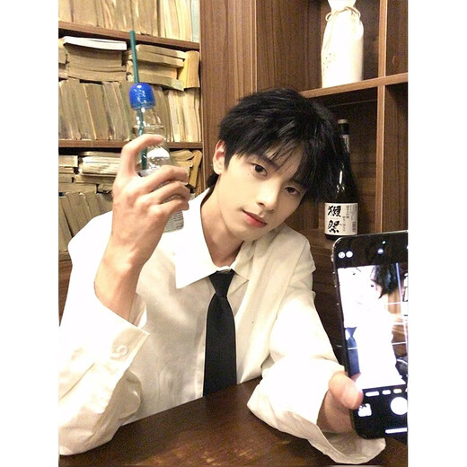 Digada cleanfit college style long-sleeved shirt men's spring and autumn new style interior with high-end dk shirt base jacket CSP-C976 white (excluding tie) L