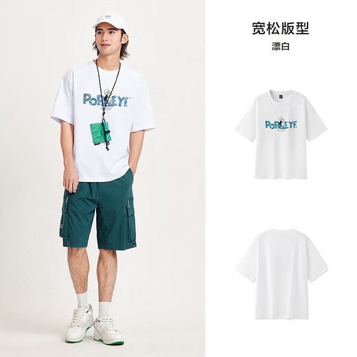 森马大力水手联名短袖T恤男凉感抑菌夏季装印花上衣101324100203
