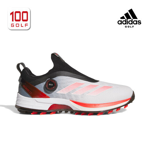 阿迪达斯（adidas）高尔夫球鞋男鞋25全新AdiZero ZG舒适轻量稳定支撑BOA高尔夫男鞋 白/红/黑 IH9896 42