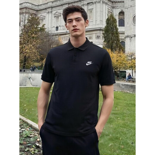 Nike (Nike) Nike Black Polo-Hemd 2025 Frühling neuer kurzärmelige Baumwoll-Strick-Sport-T-Shirt Lose Herren Top Green Fn3895-365 reines Baumwollstrick lose und durchscheinend S empfohlen 100-120jin [Jin gleich 0,5 kg]