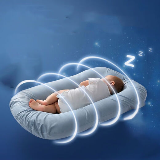 Ai Style Portable Baby Bed-in-Bed Crib Uterus Bionic Bed Newborn Anti-jumping Anti-Stress Sleep Pota Blue-Zhenxiang Double-sided Breathable Fabric + Anti-head Deflection