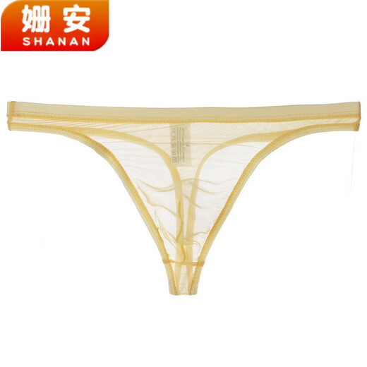 允桐男士裸感透明丁字裤薄款网纱性感内裤情1趣诱1惑透气男青年T裤wy 白色 2XL