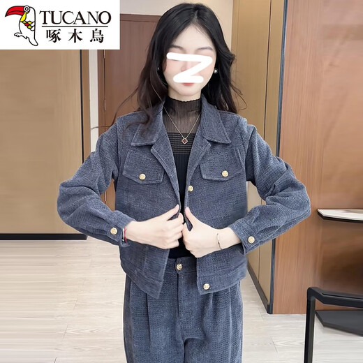 
Woodpecker Fashion Sportswear Set for Women 2025 Spring and Autumn New Internet celebrity style small short jacket wide-leg pants two-piece 6198# Black [Spring and Autumn Style] L [Suggestion-110Jin[Jin equals 0.5 kg]]