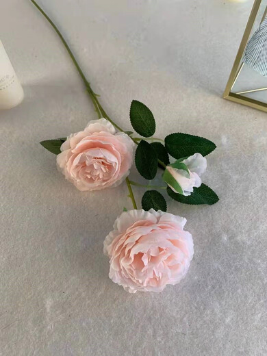 Simulated 3-head peonies wedding flower arrangement rose flower sea wedding arrangement fake flowers Brazilian rose ground line leading silk flowers pink