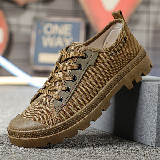 
Tushilong 3522 genuine Martin shoes men's non-slip wear-resistant work shoes low top hiking shoes fashionable Liberation shoes casual construction site shoes khaki 40