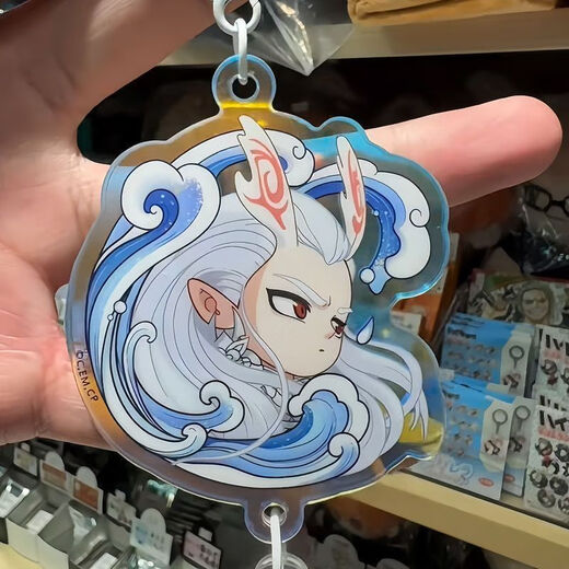 Keychain: Demon Child Gift Peripheral Bell Nezha acrylique Cartoon Star School Sac SEA Pendent 1 Set 6 [6 Modèles moyen]