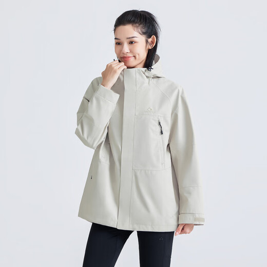 Tuoluzer Outdoor-Sport dreidichte Windbreaker-Jacke für Männer und Frauen im Herbst und Winter loser Windfehler wasserdichte Bergsteigeranzug Wanderung Wasserdichte Jacke apricosenfarbe s