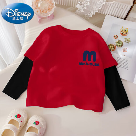 迪士尼（Disney）童装男童t恤长袖宝宝T恤秋冬纯棉衣服小婴儿打底衫上衣女童春装儿 C376-四只蛋仔 110 cm