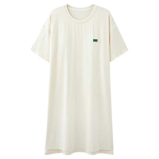 
Xuanfanduo nightgown with chest pad summer modal pajamas for women summer thin simple short-sleeved pregnant women home clothes summer a11762 chest pad M