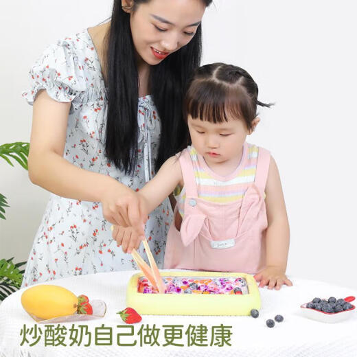 志高（CHIGO）炒酸奶机 炒冰机儿童DIY制冰机器家用自制炒奶冰 炒冰板 炒冰激凌网红炒冰盘神器 青草绿|小号【送冰铲*2】