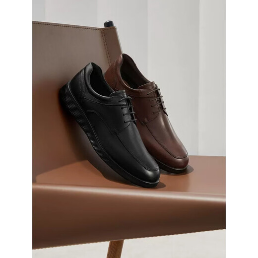 ECCO Men's Business Leather Shoes Comfortable Commuting Derby Shoes 520324 Overseas 520324-01001 43