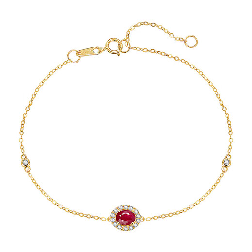 IL&CO Natural Ruby Bracelet Women's 18K Gold Diamond Colorful Bracelet Birthday Valentine's Day Gift Approximately 0.3 Carat 18K Gold Ruby Bracelet
