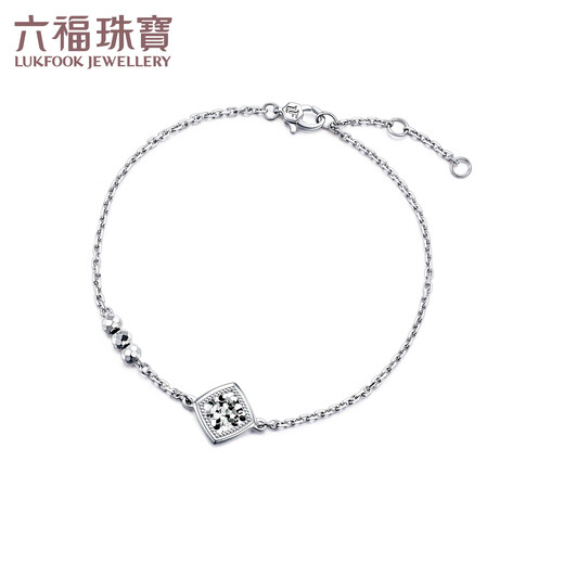 Lukfook Jewelry Platinum 950 Square Ling Crushed Ice Beads Platinum Bracelet Price F63P0028DS 3.84g (including labor cost 438 yuan)