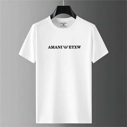 Falamone Armani Европейский и американский бренд мужской торговля с короткими рукавами с короткими рукавами с короткими рукавами с половиной рубашки с молодежными рубашкой для молодежи мужской молодежь модальная бренда модальная коротка с короткими рукавами AM719 White XL Мужчины рекомендуют вес 140-150 Jin [Jin равняется 0,5 кг]