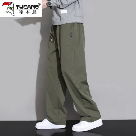 Pantalon occasionnel de pics pour hommes en été mince et pantalon raide lâche polyvalent pour hommes pantalon de travail décontracté américain pour hommes 2332 armée verte xl recommandé 120-150jin [Jin est égal à 0,5 kg]