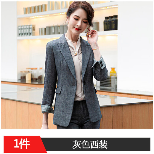 Purple Charming Black Suit Jacket Women's Short Style Small Spring Autumn Winter New Slim Fit Ladies Casual Suit Gray Suit M (Recommended 90-100 Jin Jin equals 0.5 kg)