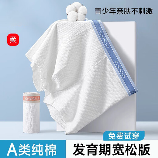 Catman Teen Underwear Boys Class A Pure Cotton Antibacterial Breathable High School Students Puberty Period Boxer Shorts Light Gray + Orange + Light Blue + Light Green 170 (XL) Recommended Weight 120-140 Jin Jin is equal to 0.5 kg