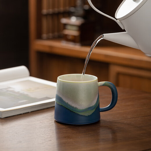 Forbidden City Culture Impression Qianli Jiangshan Mug Cup Water Cup Ceramic Cup Coffee Cup 300ml Souvenir Gift Box Palace Museum Cultural and Creative Gifts