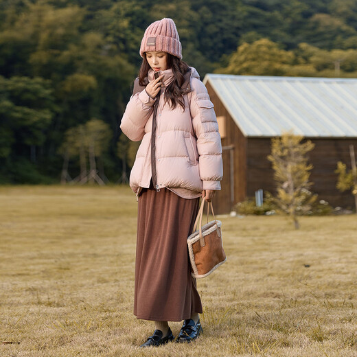 Demana Lightweight and High Warmth Winter Contrast Color High-Quality Small Commuting Age-Reducing Hooded Short Down Jacket for Women