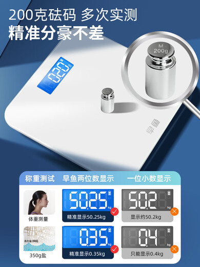 Échelle de poids Précision du ménage Petite échelle électronique Charge de charge Haute précision Corps Fat Scale de maison Body pesant la perte de poids METTER 3524 SAKURA WHITE [ÉCOMSE DE POIEMENT] Charge USB