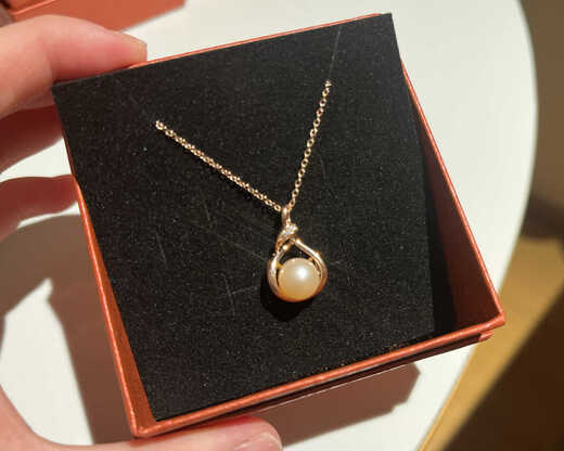 Shumo natural pearl necklace for women 9K gold, attracting wealth, temperament pendant clavicle chain can be given to friends, gold L