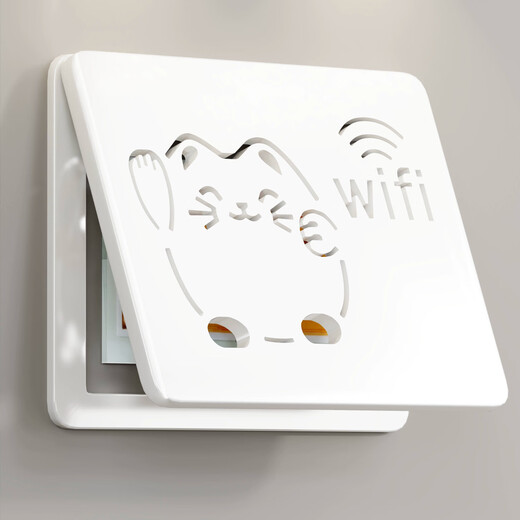 Lin Jia boy's new electric meter box decorative painting weak current box blocking wifi multimedia network cable box switch ultra-thin cover plate without punching Lucky Cat width 40*height 30 (accommodates 35*25)