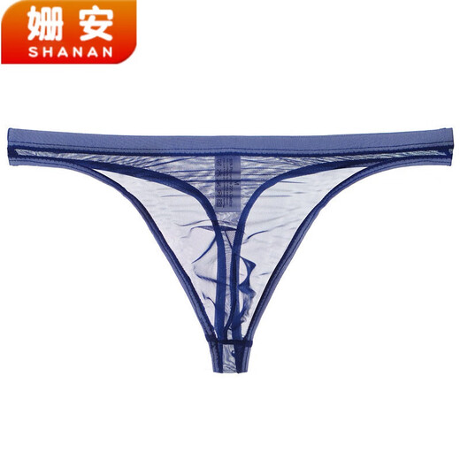 允桐男士裸感透明丁字裤薄款网纱性感内裤情1趣诱1惑透气男青年T裤wy 白色 2XL
