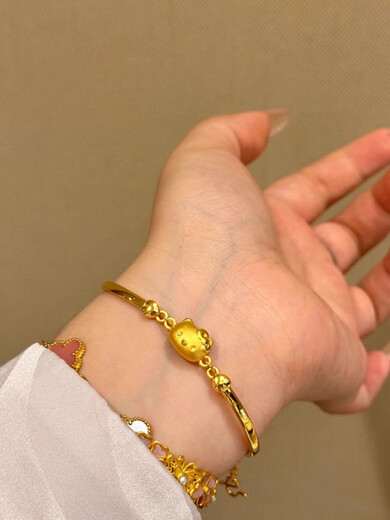 Siyi France Michelle Kitty Cat 18K Gold Bracelet Fashionable and Versatile Temperament Bracelet Kitty Cat Bracelet