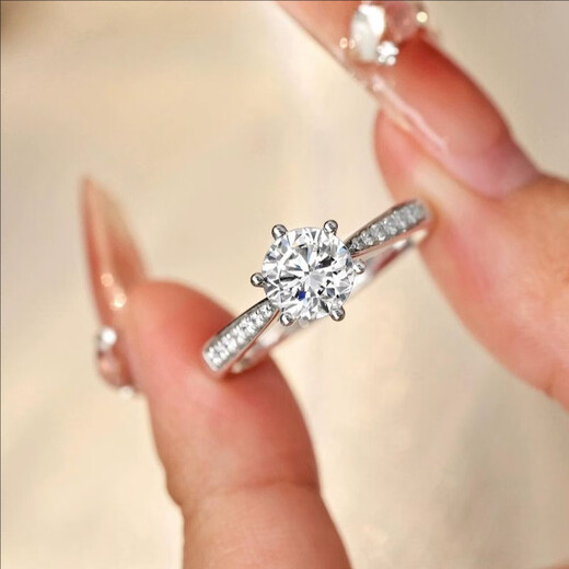 AVHE 18K gold set with artificially cultivated diamond ring, wedding ring, artificial diamond ring for women, wedding gift for Chinese Valentine's Day pairing ring, platinum crown micro-setting - diamond 50 points VVS clarity, number 9-20 circle can be remarked