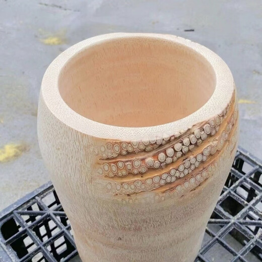Jie Yun Maolao Bamboo Root Steamed Rice Bucket Original Ecological Pattern Customized Extra Large Steamer with Cover Household Handmade Nanzhu Steamed Rice Bucket High Outer Diameter More than 15 Steam 1 Point 2Jin Jin equal to 0.5kg Rice for 2-3 people